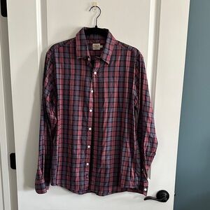 Faherty Men's Plaid Button Down Shirt - Red and Blue
